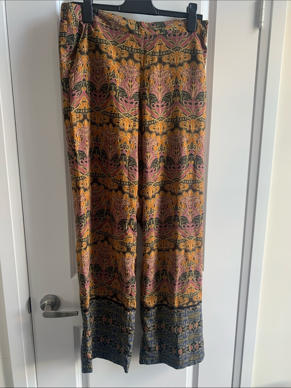 Joe Fresh Printed Wide-Leg Floral Pants in Mustard & Pink